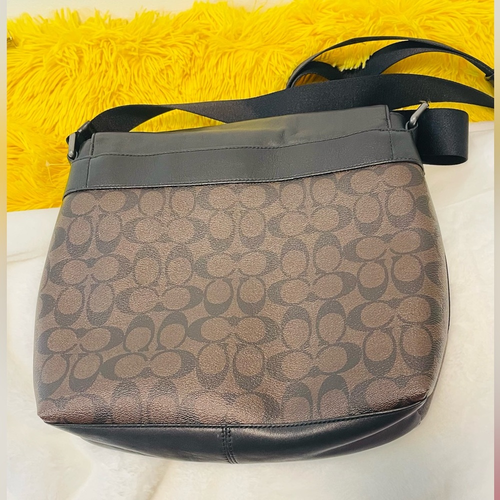 Coach Two-Tone Black and Brown Messenger Bag - Picture 5 of 14